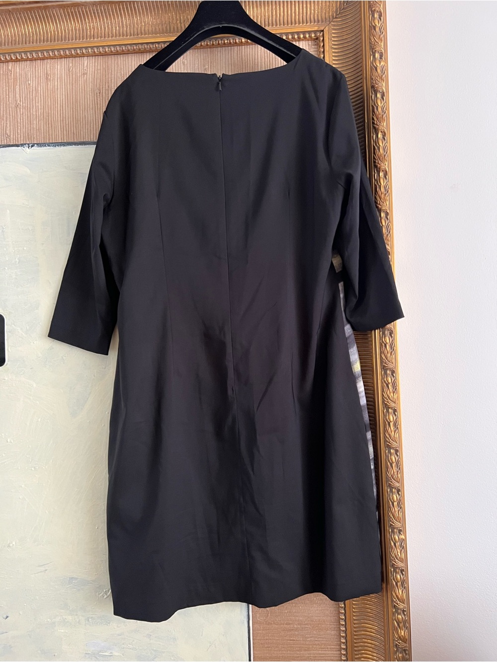 Minuet Petite Black Dress with Subtle Light Stripe Accent - Picture 2 of 8